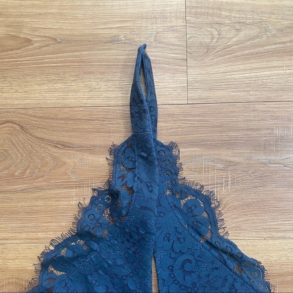 𝅺Keepsake | Navy Sublime Dreams Halter Lace Dress - Picture 5 of 7